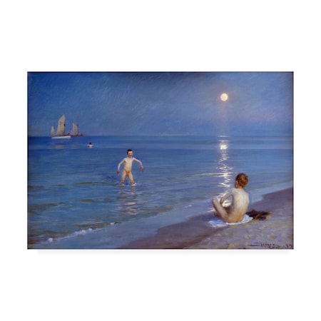 Kroyer 'Boys Bathing At Skagen On A Summer Evening' Canvas Art,22x32